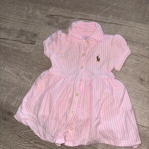 Polo by Ralph Lauren Pink Striped Kids Dress